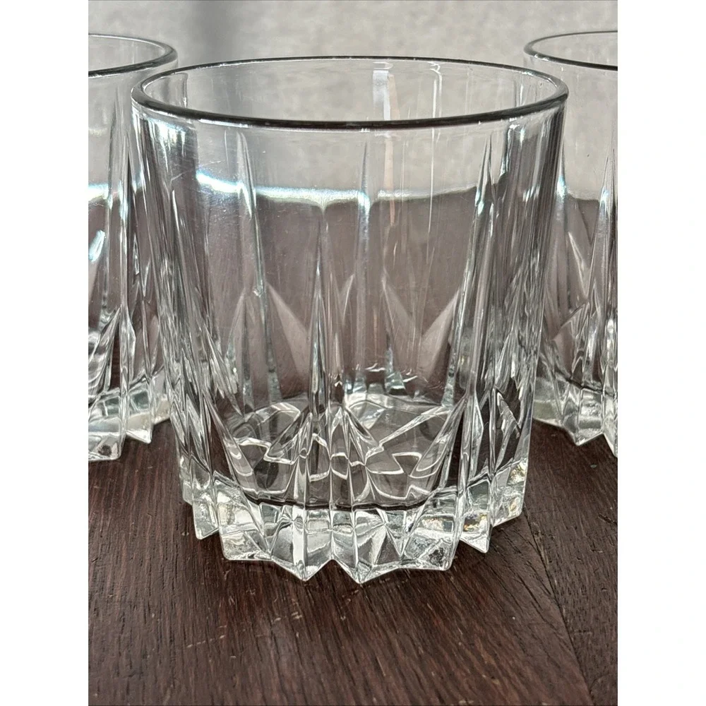 Set Of 3 Vintage Double Old‎ Fashioned Glass Verona by Crystal Clear Industries